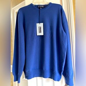 VILEBREQUIN Cashmere / Cotton Sea Turtle Logo Blue Crewneck Sweater  Size XLarge